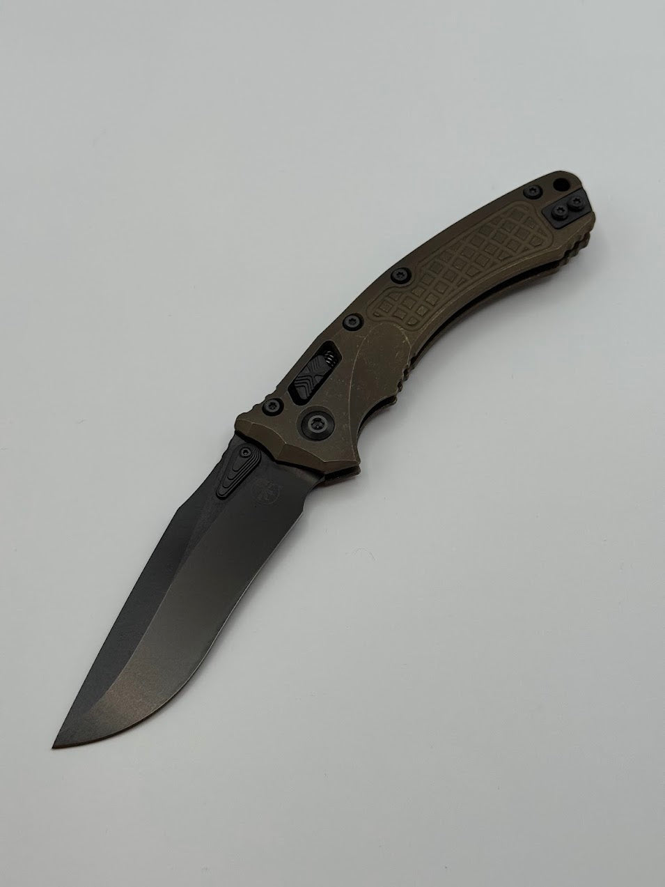 AMPHIBIAN RAM-LOK MARFIONE SELECT DLC STONEWASH FINISH ANTIQUE BRONZED ANODIZED FRAG PATTER TITANIUM W/DLC TITANIUM ACCENT DLC DOUBLE VAPOR BLAST STAINLESS