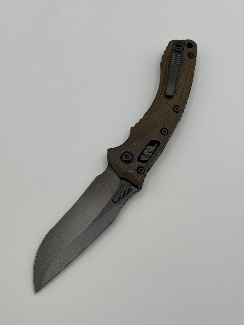 AMPHIBIAN RAM-LOK MARFIONE SELECT DLC STONEWASH FINISH ANTIQUE BRONZED ANODIZED FRAG PATTER TITANIUM W/DLC TITANIUM ACCENT DLC DOUBLE VAPOR BLAST STAINLESS