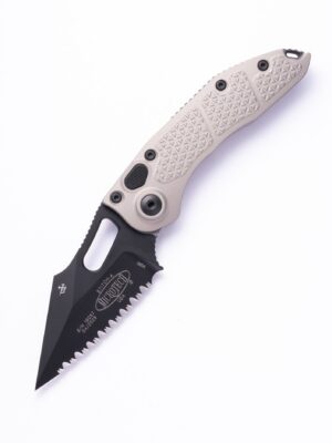 Microtech Stitch Full Serrated Natural Clear
